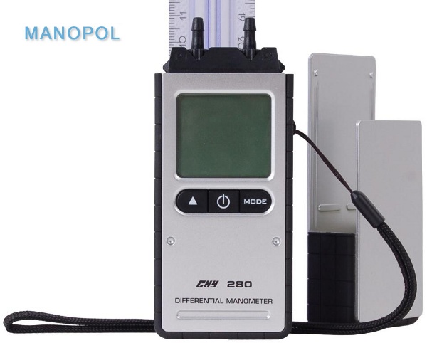 Manometr różnicowy Dwukanałowy "elektroniczna U-rurka" zakres: - 100/+100 mbar 